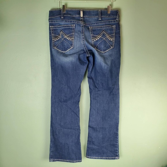 Ariat R.E.A.L Denim Womens Spitfire Mid Rise Boot Cut Riding Jeans Size 33L Long - Picture 2 of 10